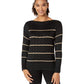 Ralph Lauren Women's Striped Cable Knit Sweater Black Size X-Small