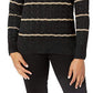 Ralph Lauren Women's Striped Cable Knit Sweater Black Size X-Small