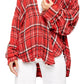 Free People Women's Hidden Valley Button Down Shirt Scarlett Red Size X-Small