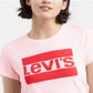 Levi's Flocked Logo-Print T-Shirt Pink Size XL