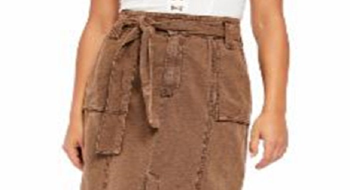 Free People Women's Catching Feelings MIDI Skirt Brown Size 10