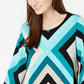 Alfani Women's Chevron V Hem Blouse Black Size Petite S
