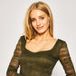 Guess Women's Bluză Verde Regular Fit Green Size X-Small