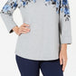 Karen Scott Women's Sport Floral Graphic Sweatshirt Gray Size XS