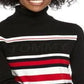 Tommy Hilfiger Women's Printed Long Sleeve Sweater Black Size Large