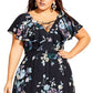 City Chic Women's Plus Blooms Maxi Dress Black Size 18W