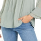 Charter Club Women's Double-Ruffle Textured Pintuck Top in Regular and Petite Green Size XL