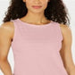 Charter Club Women's Textured Cotton Tank Top Pink Size X-Large