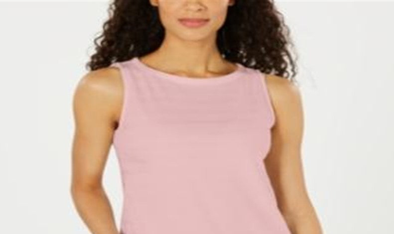Charter Club Women's Textured Cotton Tank Top Pink Size X-Large