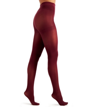 INC International Concepts Women's Solid Opaque Tights Wine Size Medium