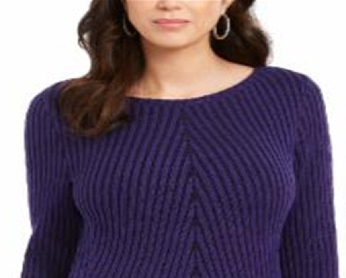 Style & Co Women's Ribbed Knit Sweater Purple Size X-Small