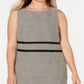 Kasper Women's Printed Sheath Dress Black Size 14W