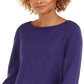 Style & Co Women's Ruffle Hem Knit Sweater Purple Size XX-Large