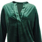 Ralph Lauren Women's Plus Size Stretch Velvet Blouse Green Size 1X