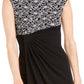 Connected Women's Ruched Sleeveless Jewel Neck Short Sheath Cocktail Dress Black Size 14 Petite