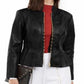 INC International Concepts Women's Faux Leather Peplum Jacket Black Size Medium