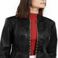INC International Concepts Women's Faux Leather Peplum Jacket Black Size Medium