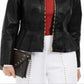 INC International Concepts Women's Faux Leather Peplum Jacket Black Size Medium