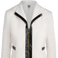 Anne Klein Women's Faux Leather Trim Jacket White Size Medium