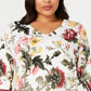 Charter Club Women's Plus V Neck Garden Top White Size 0X