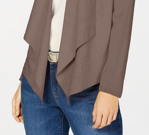 INC Womens Knit Open Front Cardigan Sweater Brown Size XL