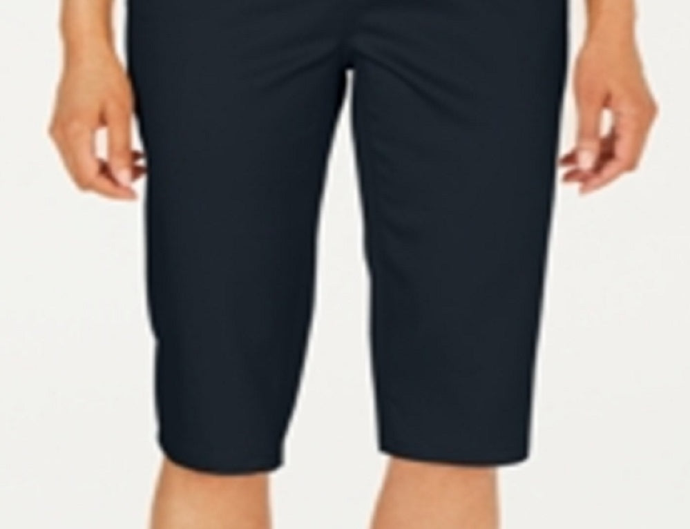 Charter Club Women's Mid Rise Knee Length Skimmer Pants Blue Size 14