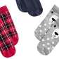 First Impressions Baby Plaid / Grid / Bear 3 Pair Socks Red Size 12-24