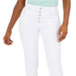 Greene St. Denim Women's Button-Fly Straight-Leg Jeans White Size 31
