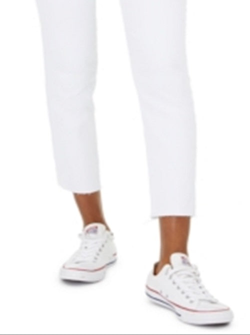 Greene St. Denim Women's Button-Fly Straight-Leg Jeans White Size 31
