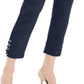 JM Collection Women's Tummy Control Hardware Trim Ankle Pants Blue Size X-Small