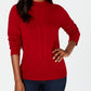 Karen Scott Women's Cable Front Mock Neck Sweater Red Size X-Large