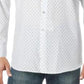 Alfani Men's Printed Wrinkle Resistant Button Down Shirt White Size S