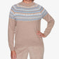 Alfred Dunner Women's Missy Dover Cliffs Flo Open Beige Sweater Size XLarge