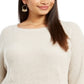 Style & Co Women's Plus Pointelle Trim Sweater Brown Size 0X