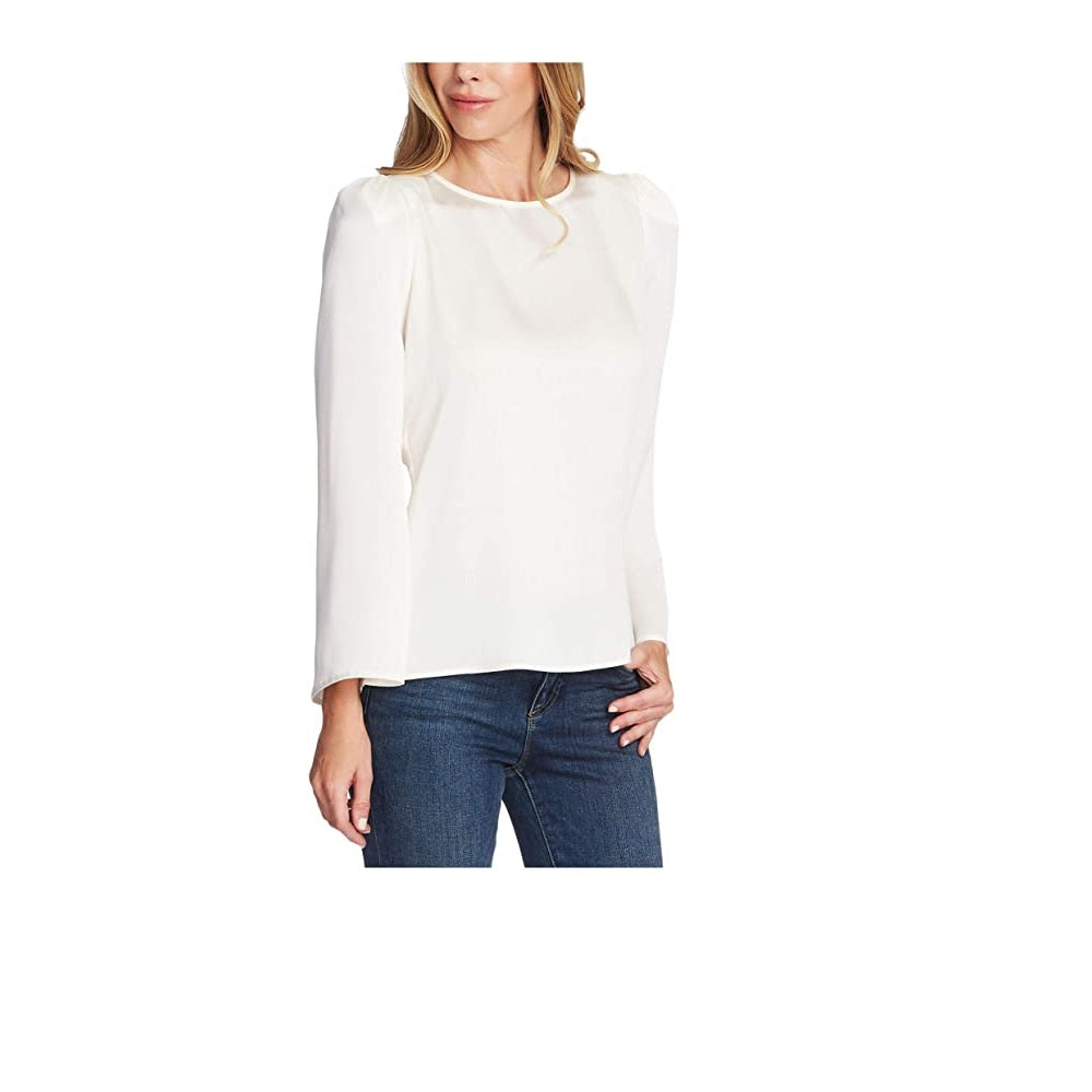 Vince Camuto Women's Satin Professional Blouse White Size XL