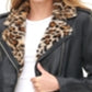 Levi's Women's Oversized Faux Leather Moto with Faux Fur Lined Lapels Jacket Black Size X-Large