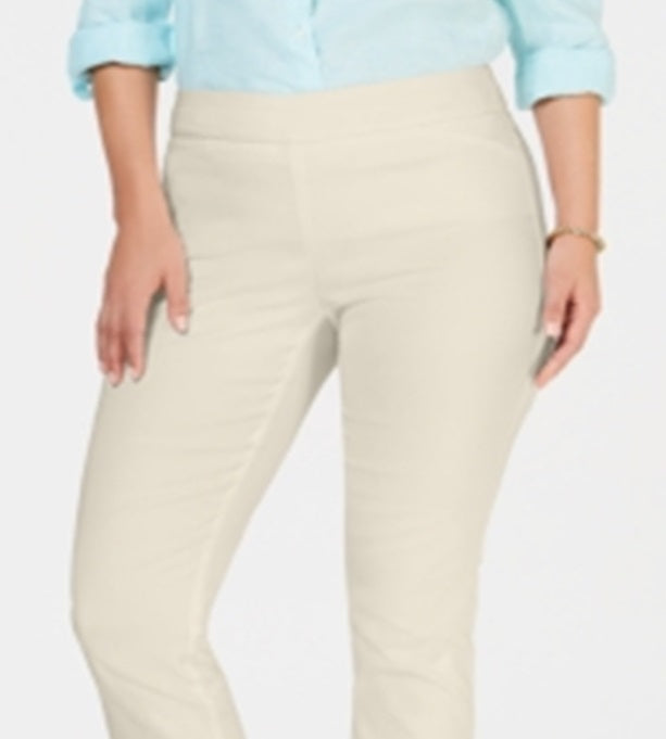Charter Club Women's Cambridge Skinny Pull on Tummy-Control Pants Brown Size 12 S
