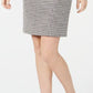 Kasper Geo-Print Contrast-Trim Dress Grey Size 14
