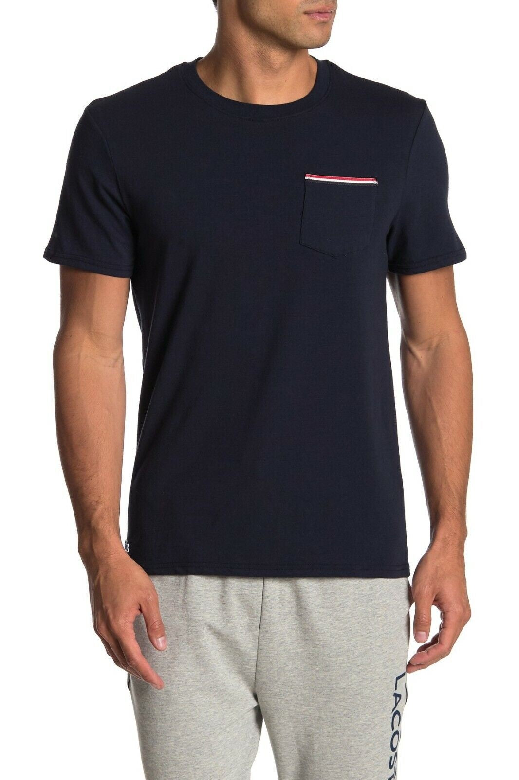 Lacoste Men's Knit Pocket T-Shirt Blue Size Small