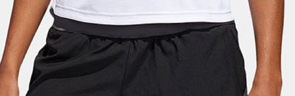 Adidas Women's Run It Climalite वर्कआउट शॉर्ट्स ब्लैक साइज़ -LX3"