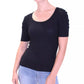 Crave Fame Junior's Puff Sleeve Ribbed Knit Top Black Size XS