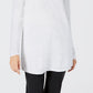 Karen Scott Women's Curved Hem Tunic Sweater White Size Petite Small