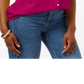 Charter Club Women's Petite Split-Neck Utility Shirt Pink Size Petite XL