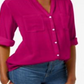 Charter Club Women's Petite Split-Neck Utility Shirt Pink Size Petite XL