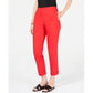 Jm Collection Women's Petite Tummy-Control Ankle Pants Red Size Petite Large