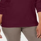 Karen Scott Women's Cotton Lace up Top Red Size Medium