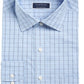 Club Room Men's Windowpane Plaid Point Collar Classic Fit Performance Stretch Dress Shirt Blue 34X35