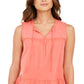 Style & Co Women's Cotton Sleeveless Peasant Top Orange Size Large