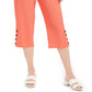JM Collection Women's Crinkle Capri Pants Orange Size XX-Large