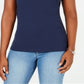 Karen Scott Women's Studded Neck Sleeveless Top Blue Size X-Large